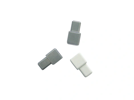Blanke Eckstück für Cubeline Alu-Optik silber glänzend 11 mm