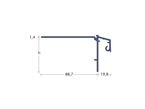 Blanke Balkon-Beschichtungsprofil Verbinder Alu grau