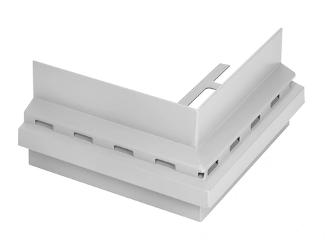 Blanke Balkon-Drainkiesl.-Außenecke 90° Alu edelst. 80 mm