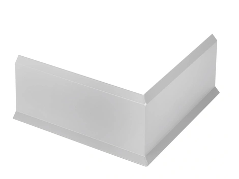 Blanke Balkon-Sockelblendpr.-Außenecke 90° Alu edelst. 99 mm