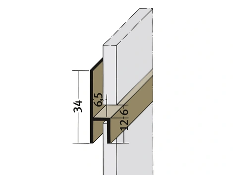 Protektor Fugenprofil-H 3534 PVC-U weiß 2500x34x1,5 mm