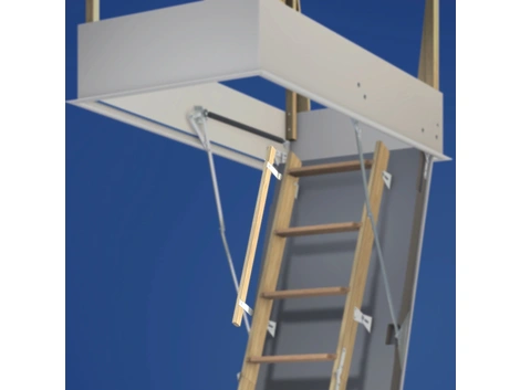 Wellhöfer Holzhandlauf für Bodentreppen GutHolz/StahlBlau